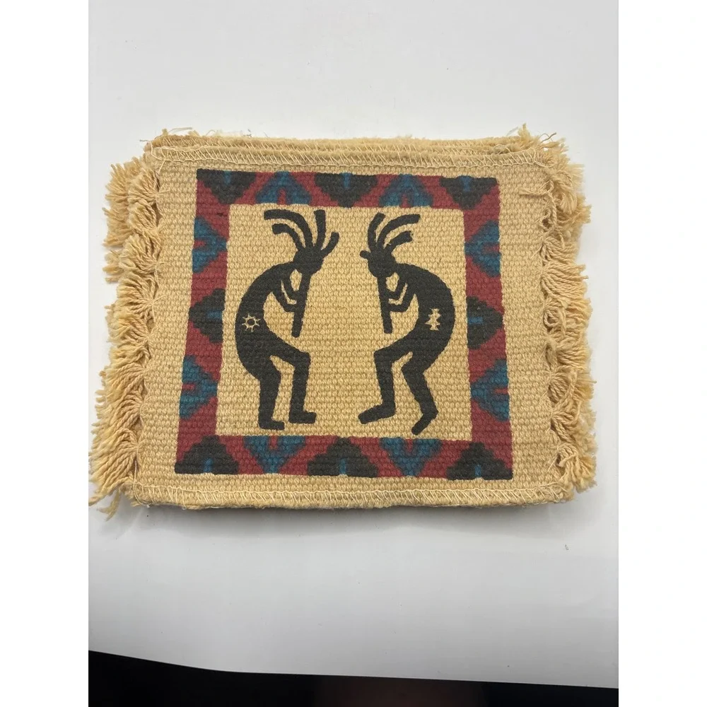 El Paso Saddleblanket Co Kokopelli Woven Cotton Coasters Set of 6 Southwestern